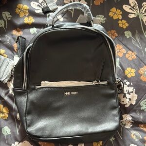 Nine West Black Sleek Medium Backpack